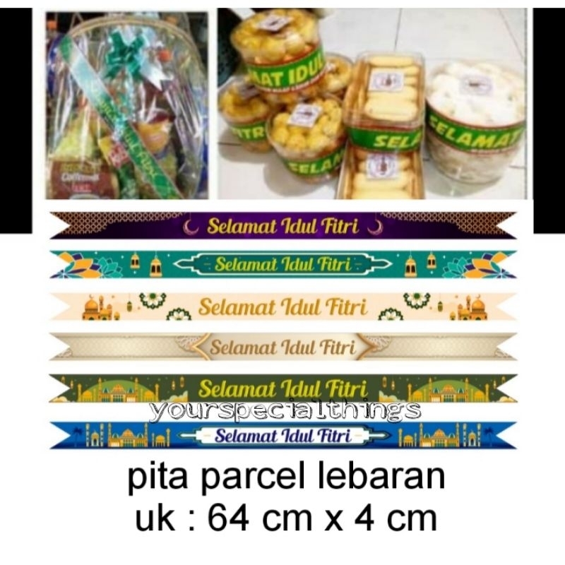 

(1pack=10pcs) PITA PARCEL LEBARAN / BANNER BINGKISAN IDUL FITRI / PITA TOPLES / SELEMPANG PARCEL