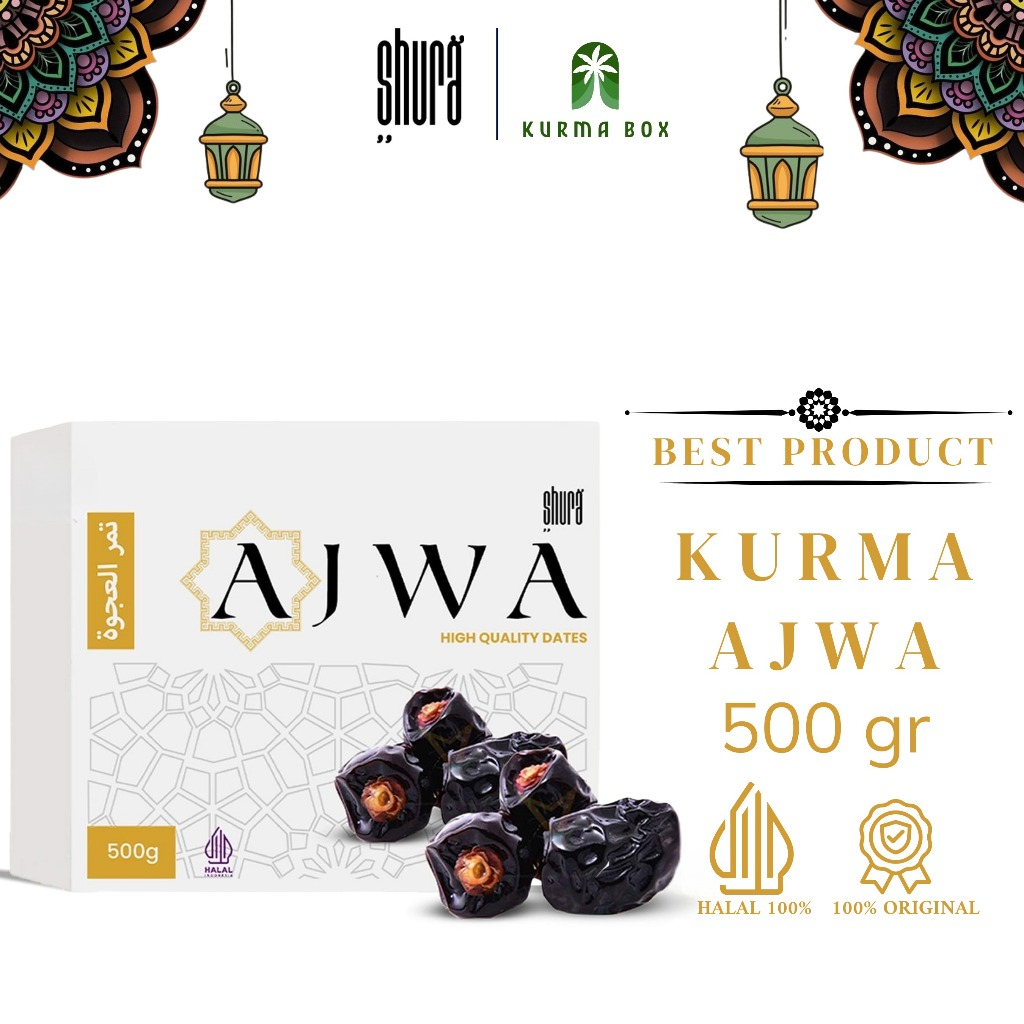 

Shura Kurma Ajwa Jumbo Original Ajwa Nabi 100% Box 500 Gram
