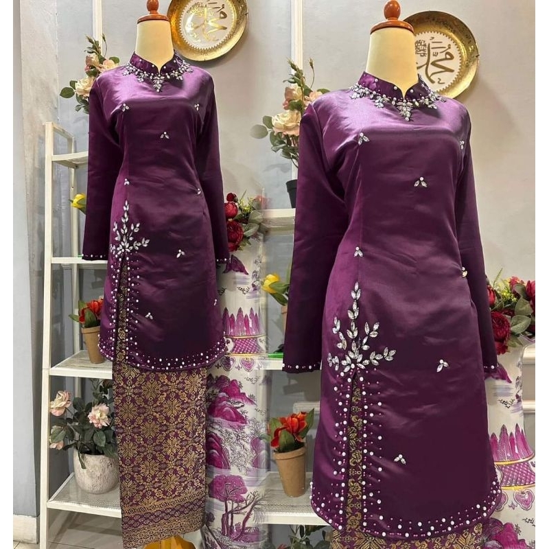 Setelan Rok kebaya melayu tunik payet basiba pelangi jaya