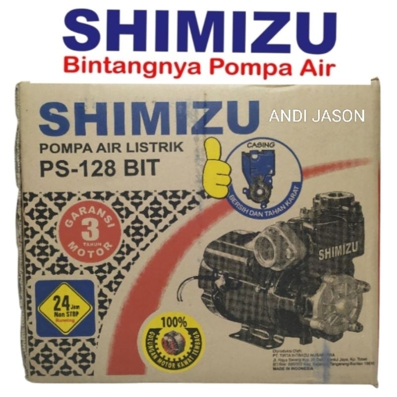 SHIMIZU PS128BIT MESIN AIR SUMUR DANGKAL NON OTOMATIS POMPA AIR SHIMIZU PS - 128 BIT