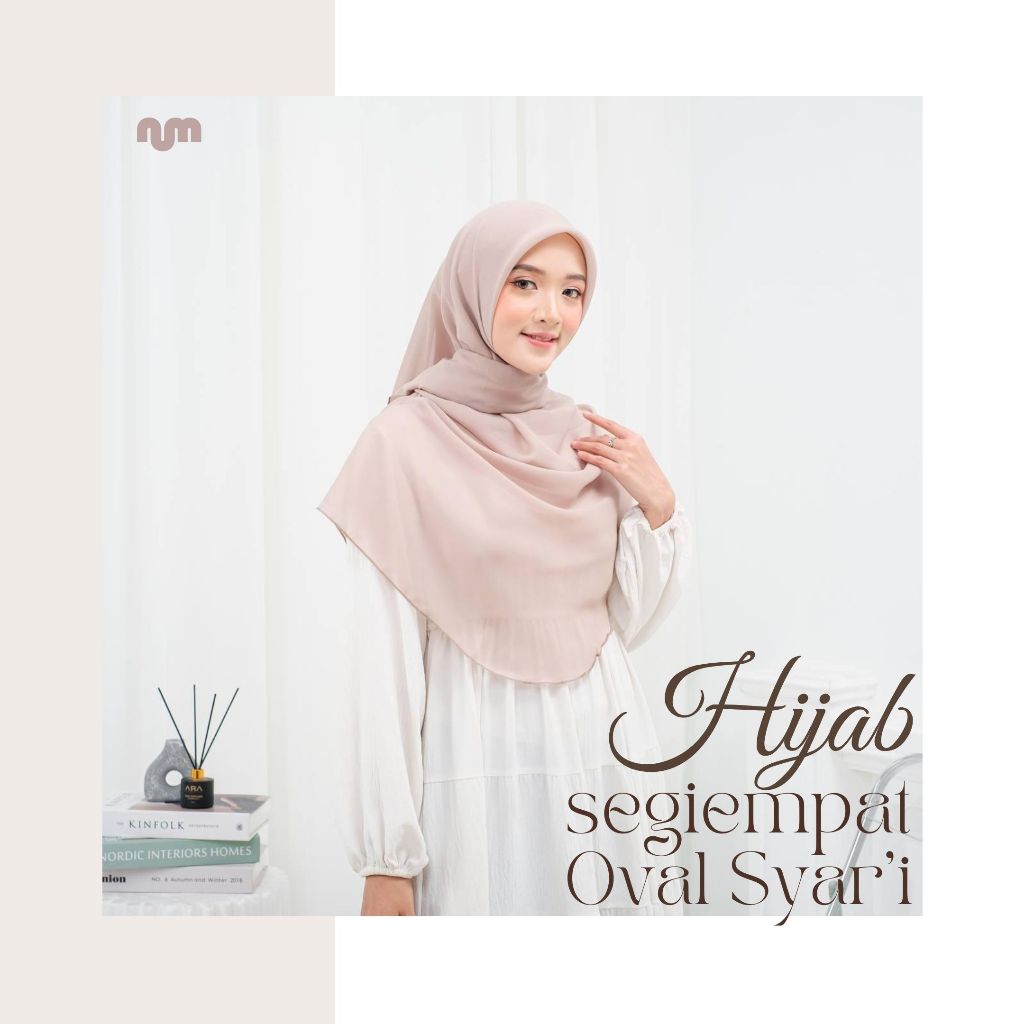 Hijab Segiempat Oval Syar'i