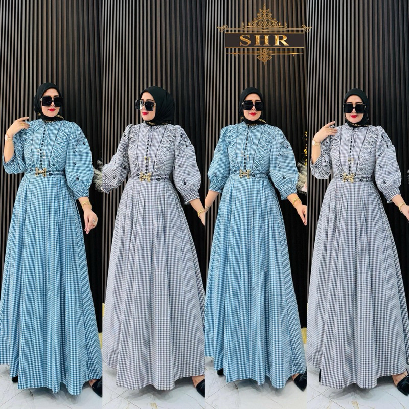 SHR NEWMAXI DRESS KATUN DINDAKU SAYANG BY SHR BAJU LEBARAN SIAP KIRIM LANGSUNG