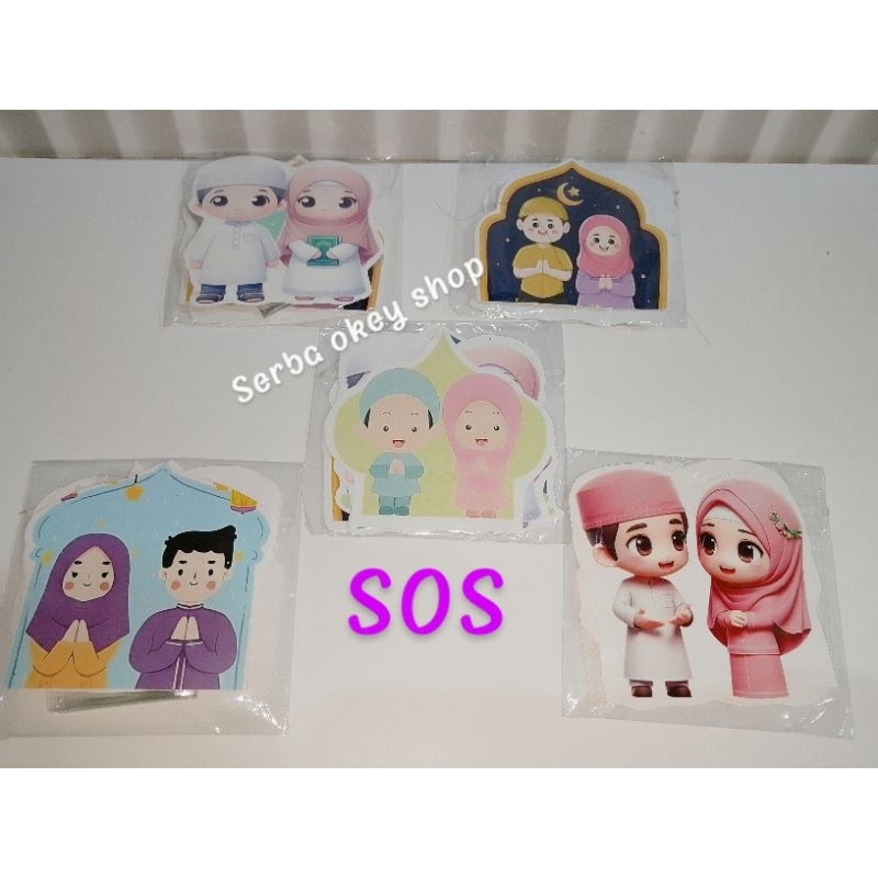 

SOS amplop 3D karakter muslim isi 5pcs