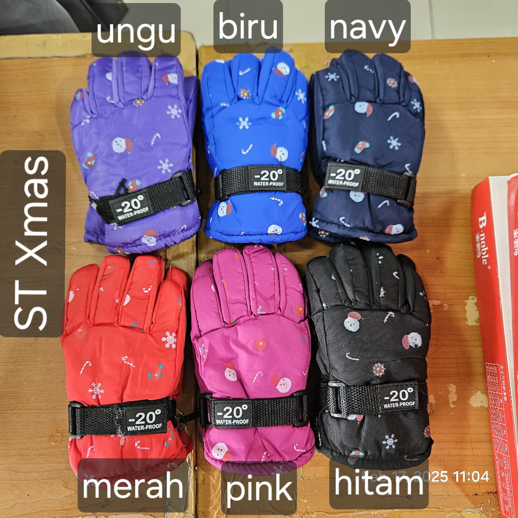 MAM Sarung Tangan Ski / Parasut Anak - Tebal - Xmas