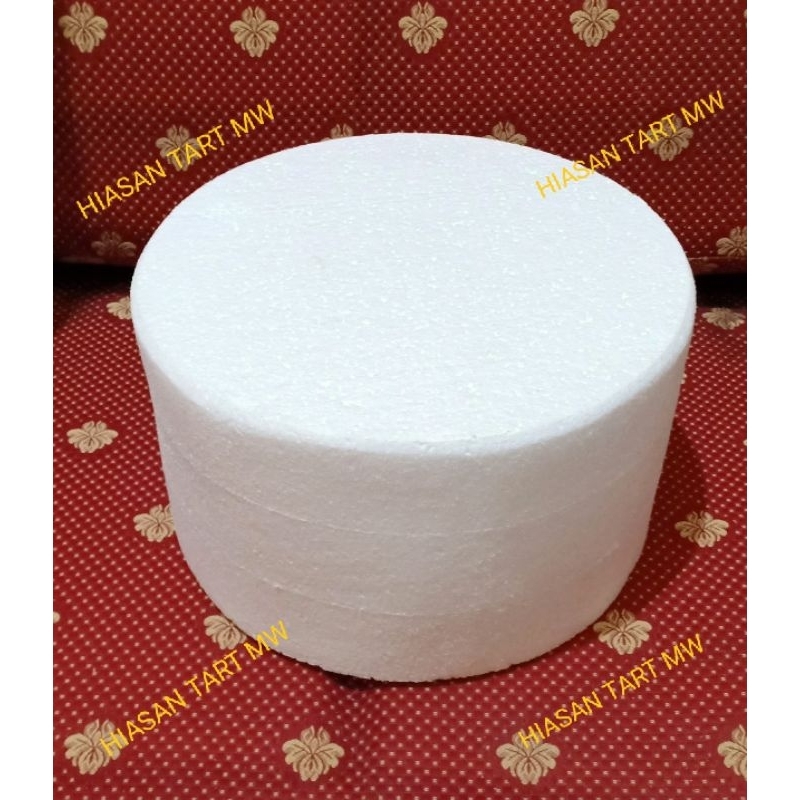D.15 T.25 Dummy Cake Styrofoam Diameter 15cm T. 25cm / Dummy Kue Sterofoam Gabus / Dekorasi Wedding 
