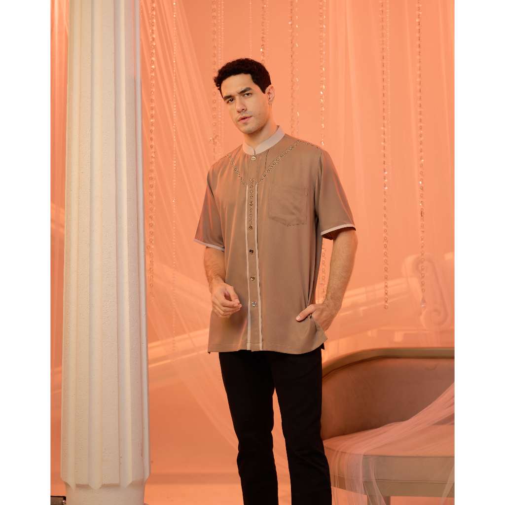 Ranti - Roan Koko - Koko Casual Lengan Pendek - Koko Coklat