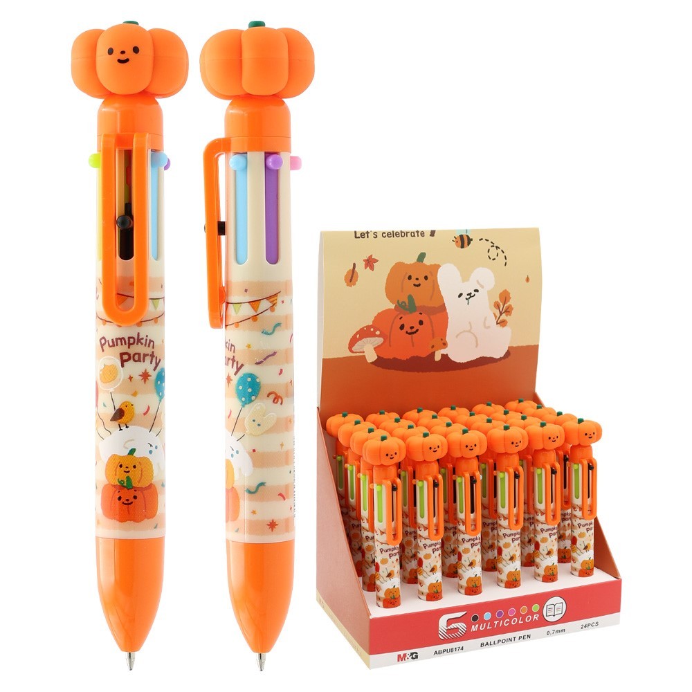 

Pulpen 6 Colours M&G Pumkin Party #ABPU8174 Ballpaint 6 in 1 Tip 0.7 mm Pena Cetek Karakter 1pcs