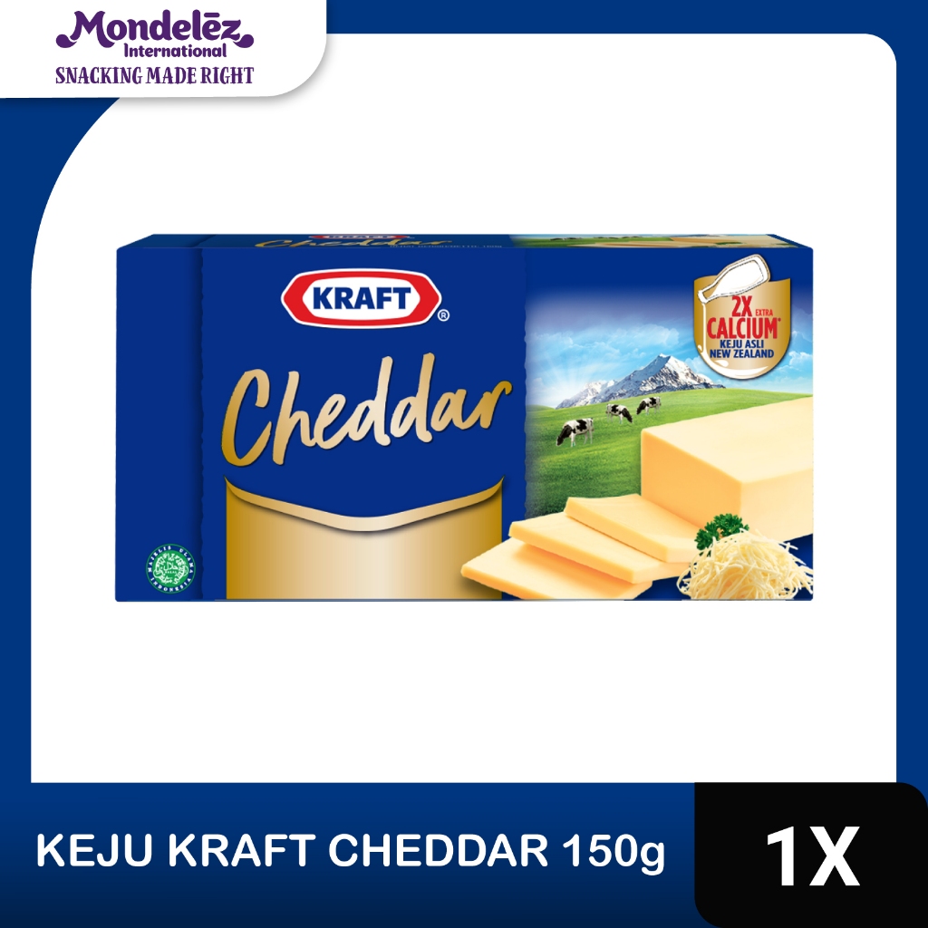 

Kraft Keju Cheddar Blok, 150g. Keju asli dari susu New Zealand