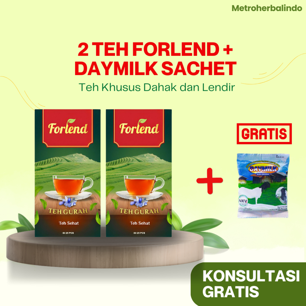 

FORLEND Teh Gurah - Membantu Atasi Permasalahan Lendir & Dahak - 2 Box (Free 1 Daymilk Sachet)