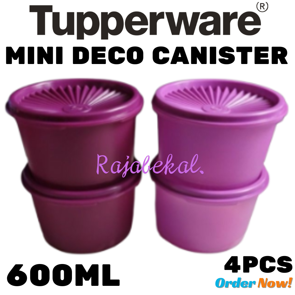 PROMO TUPPERWARE MINI DECO CANISTER 600ML 4PCS