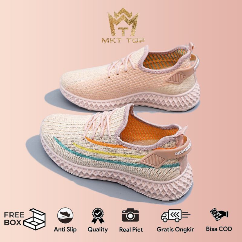 Sepatu Sneakers Srs Kets Wanita Cewek Perempuan Dewasa Dengan Desain Kekinian Casual Model Santai Co
