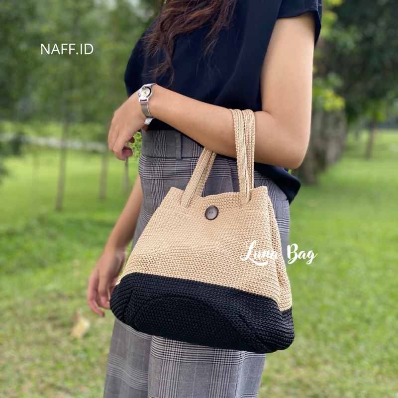 NAFF.ID-"LUNA" Totebag/ Tas Tengteng Rajut / Tas Rajut Tangan /Top Handle Bag