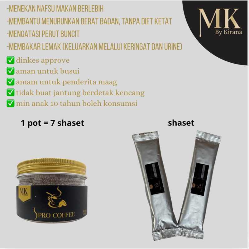 KOPI DIET  - MK S PRO COFFEE -  KOPI PELANGSING MENEKAN NAFSU MAKAN