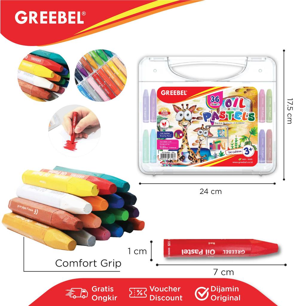 

YUH GREEBEL Crayon Krayon 36 Warna / Kids Oil Pastel 36 Warna / Crayon GREEBEL