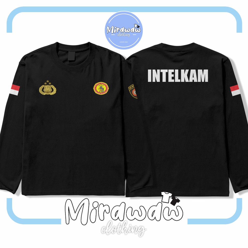 Kaos POLRI SAT INTELKAM Logo Lengan Panjang Baju Distro
