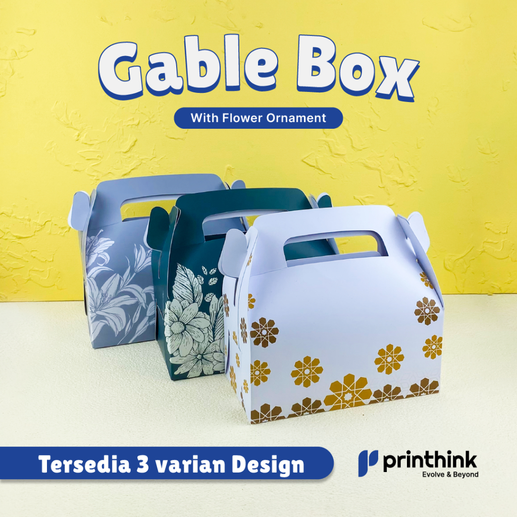 Gable Box Flower Ornament/ Hampers Box 3 Varian Design - AC 310 gsm