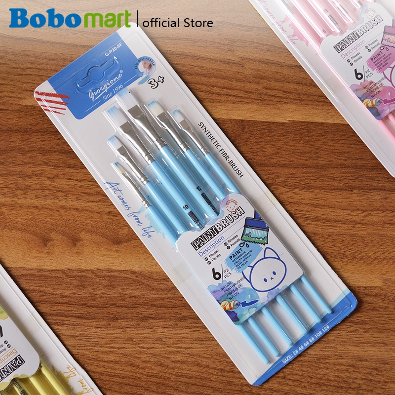 

BOBOMART Giorgione Paint Brush Set 6 / Synthetic Fiber - Kuas Set