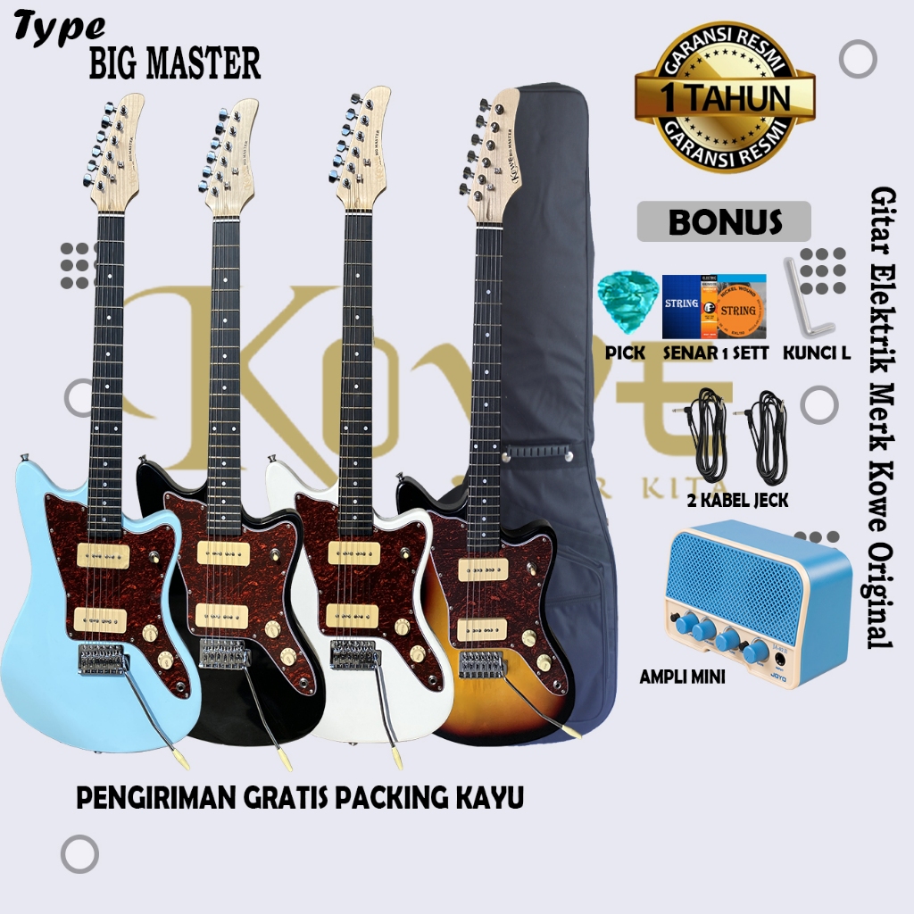 Kowe Gitar listrik original merk Kowe Seri Big master
