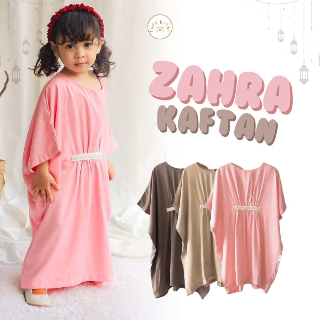 KAFTAN ZAHRA - Baju Gamis Muslim Cantik Anak Perempuan Usia 1-6 Tahun Nyaman & Modis TWIN TIGER