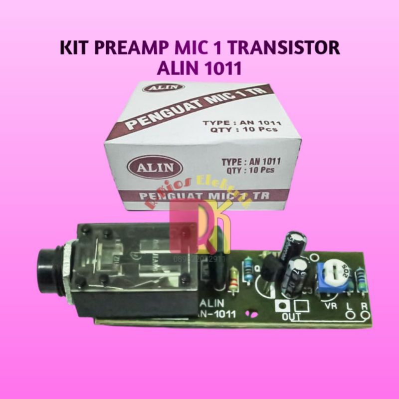 KIT PREAMP MIC 1 TRANSITOR ALIN 1011 + SOKET MIC