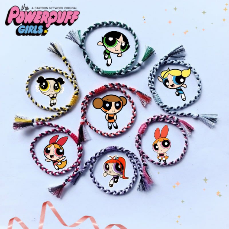 Gelang Kepang Powerpuff / Gelang persahabatan / Gelang Couple / Gelang serut / Gelang Tali / Aksesor