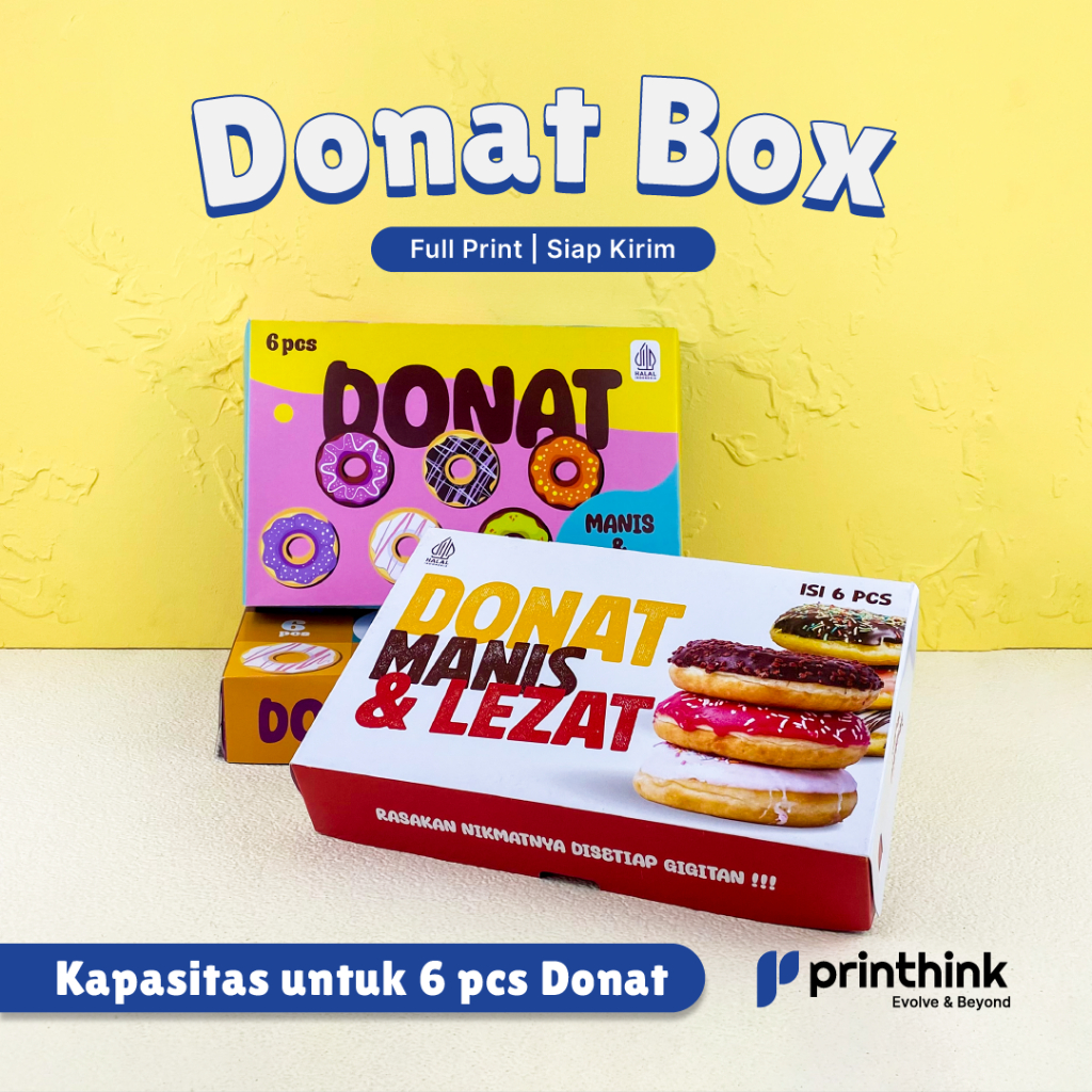 

Box Donat Full Print Isi 6 | 3 Desain Menarik | Ukuran 27x18x5 cm | Ivory 270gsm