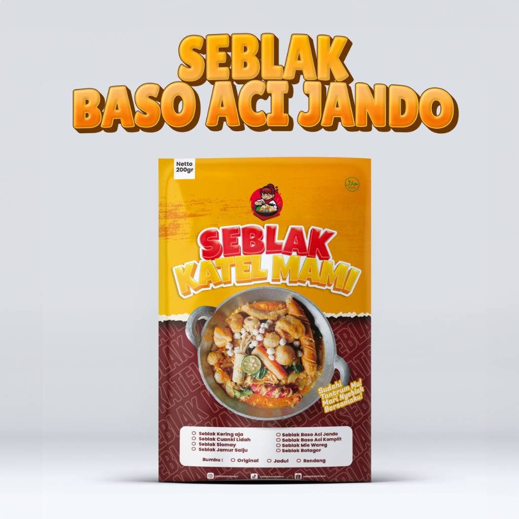 

Seblak Instan Murah Kemasan Isian Baso Aci Jando - Seblak Katel Mami