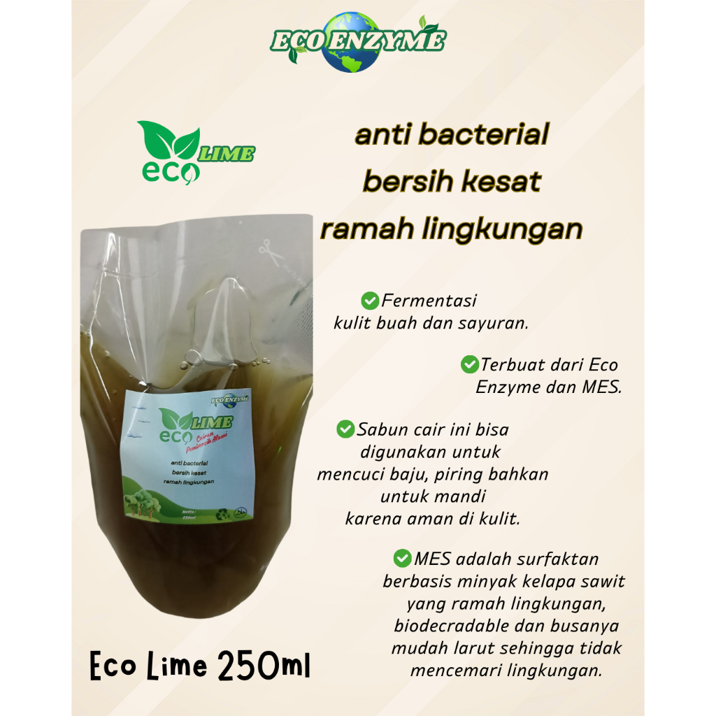 Eco Enzyme Eco Lime 250ml Cairan Serbaguna