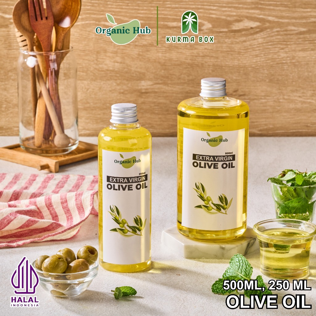 

Organic Hub Paket Hemat Minyak Zaitun 750ml Extra Virgin Olive Oil Organic Premium Murni Asli 100% EVOO Serbaguna Dikonsumsi