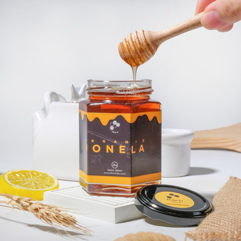 

HONELAKU MADU ORGANIK WITH BEE POLLEN Asli Makanan & Minuman