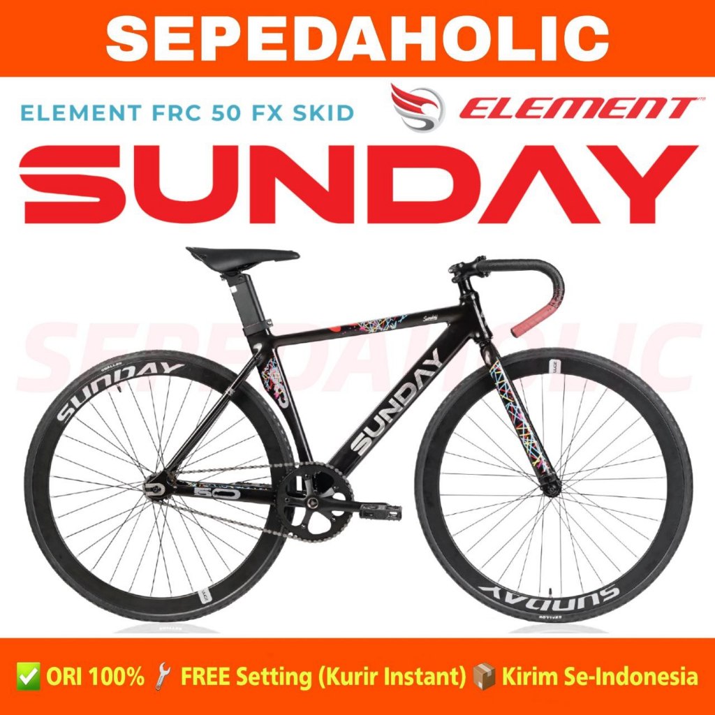 Sepeda Fixie ELEMENT FX FRC 50 SKID SUNDAY Ukuran 700C Doltrap Alloy Remaja Dewasa