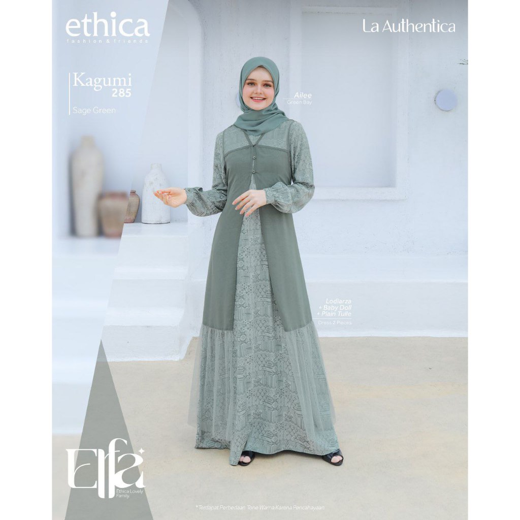 Ethica Dress Baju Muslim Kagumi 285 Sage Green