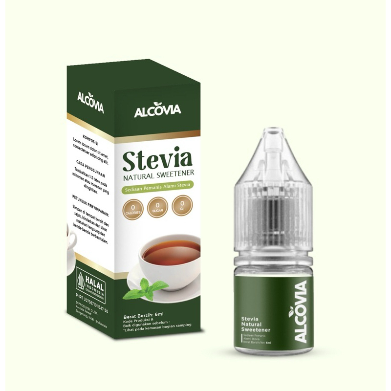 

ALCOVIA Stevia Natural Sweetener - 6ml & 15ml (Pemanis Alami 0 Kalori Pengganti Gula)