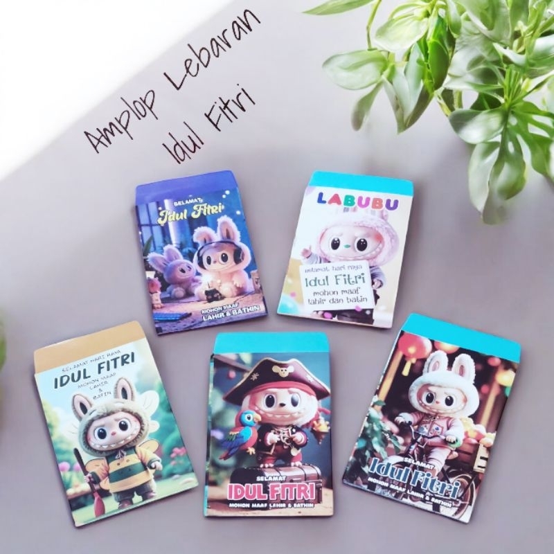 

50 Lembar Amplop Lebaran Idul Fitri MEDIUM Karakter Labubu