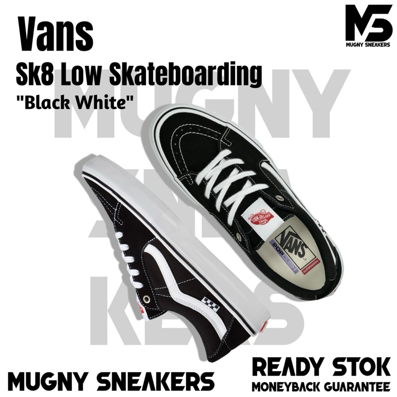 Original Vans Sk 8 Low Pro Skate Boarding Black White
