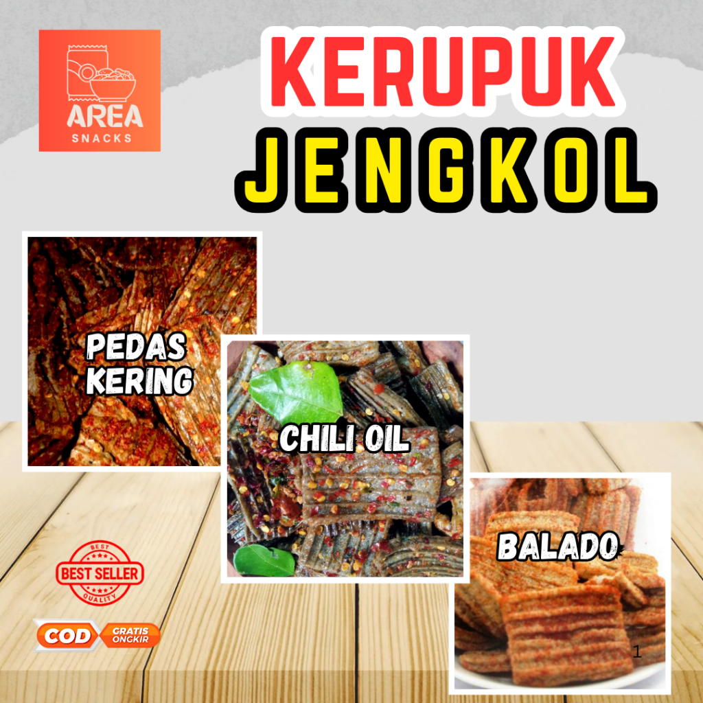 

KERUPUK JENGKOL DAUN JERUK PEDAS PEDAS/ASIN GURIH/BALADO/CHILI OIL/1KG/500GR/250GR ENAK NIKMAT