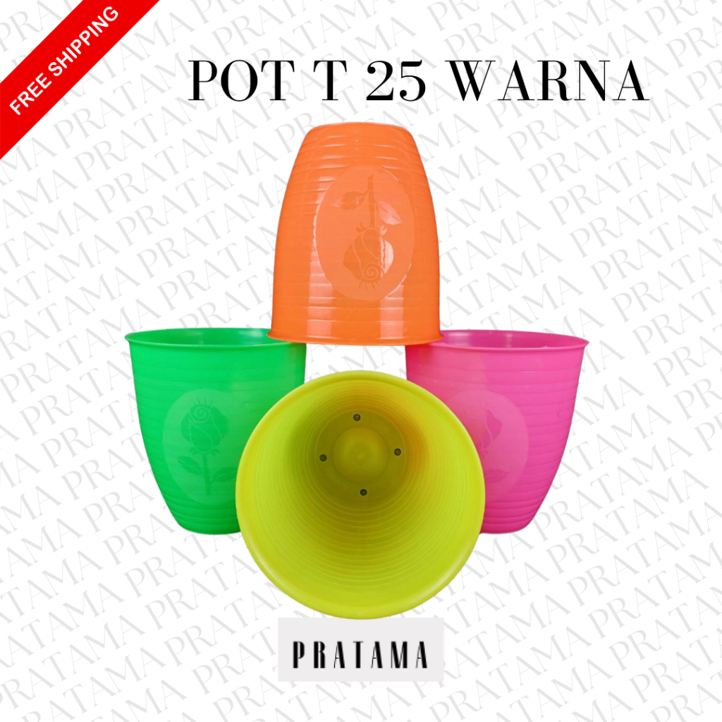 Pot Plastik / Pot Bunga / Pot tinggi 25 WARNA