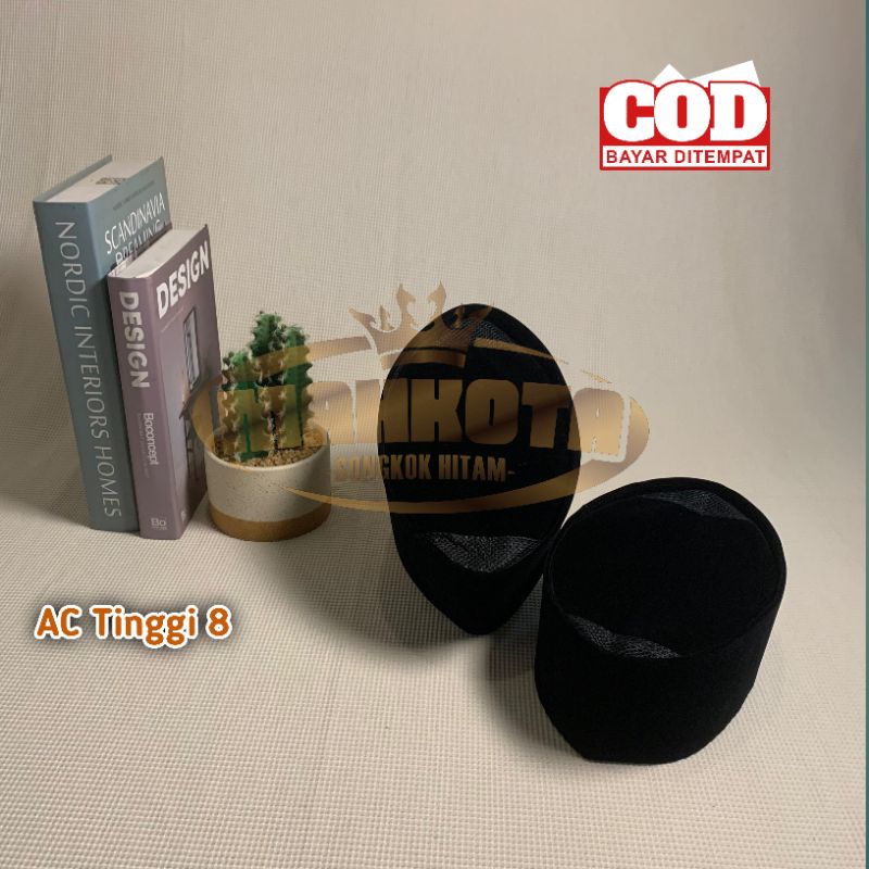 Peci Songkok Kopiah Kopyah Hitam Tinggi 8cm / Songkok Hitam AC tinggi 8cm / Peci Anak Kecil dan Dewa