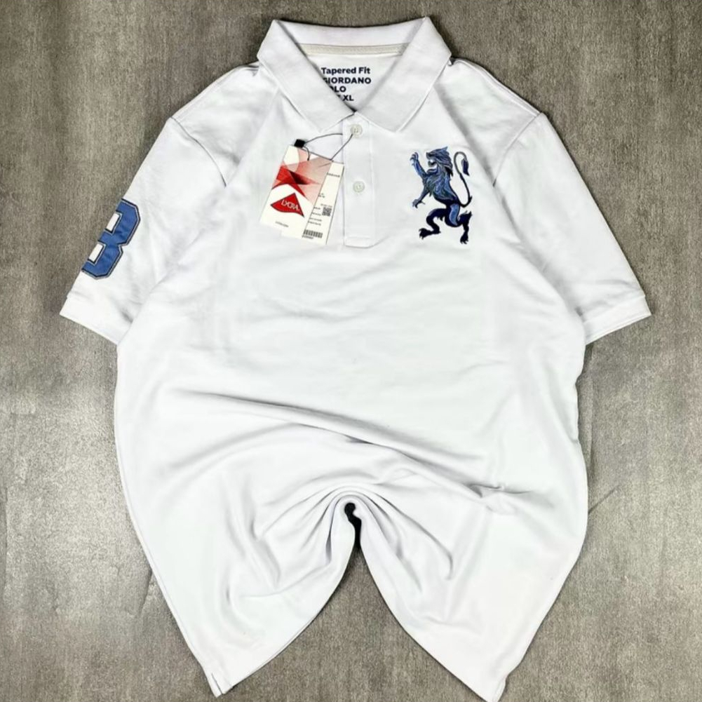 Polo shirt GIORDANO 3D Lion Mens shirt / kaos Kerah Napoleon 8 / GIORDANO POLO 3D