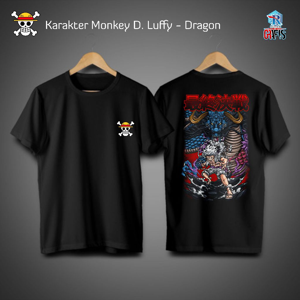Kaos Onepiece Karakter Monkey D. LUffy - Dragon
