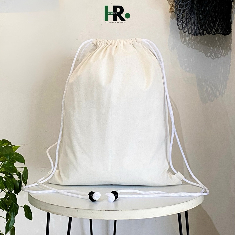 Tas serut blacu zyproject | tas blacu serut polos | tas blacu putih polos | tas lukis zyproject