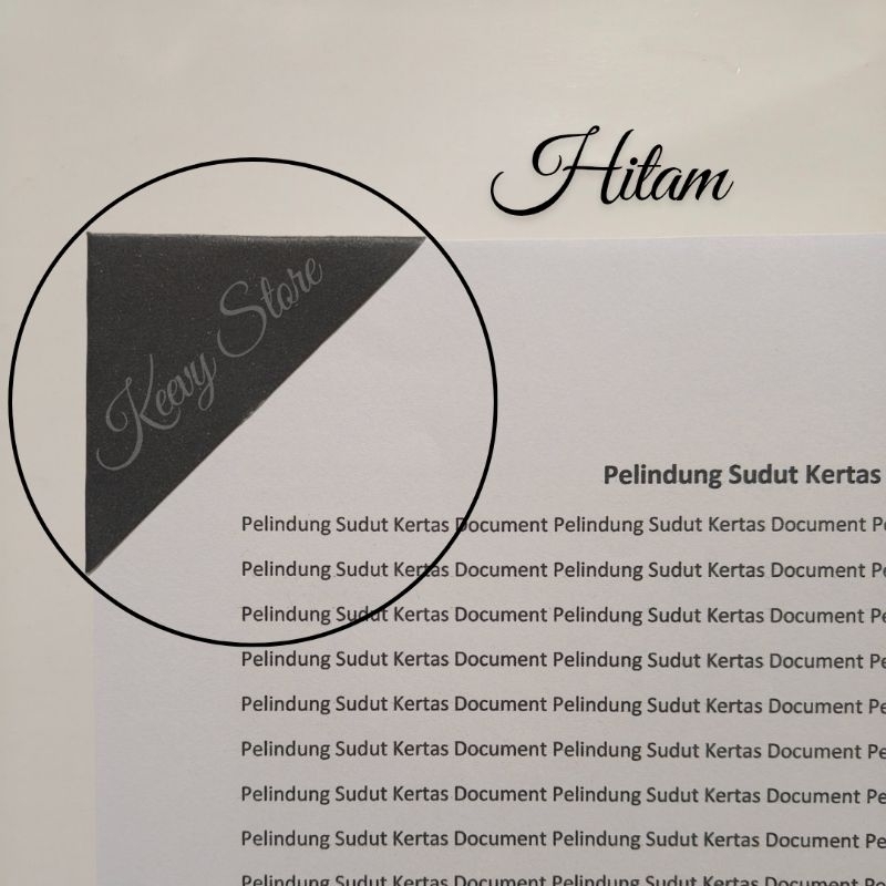 

Pelindung Sudut Kertas Document / Legalitas Kertas Isi 100pcs - HITAM POLOS