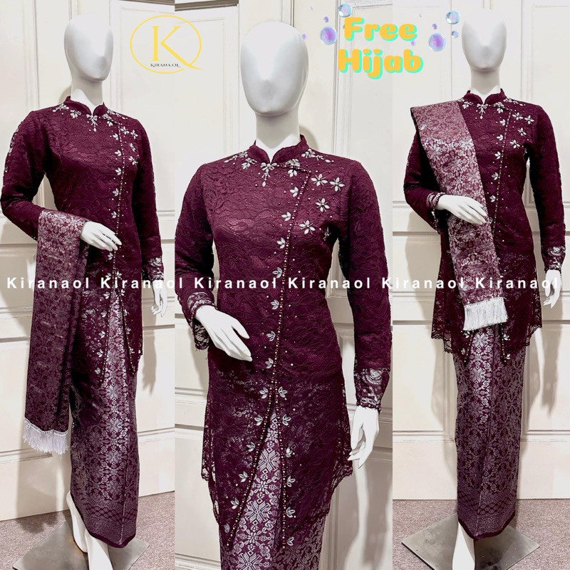 (FREE HIJAB) KIRANA OL - KEBAYA PAYET MODERN - KEBAYA MODERN JANGGAN - KEBAYA PESTA - KEBAYA MALAYSI
