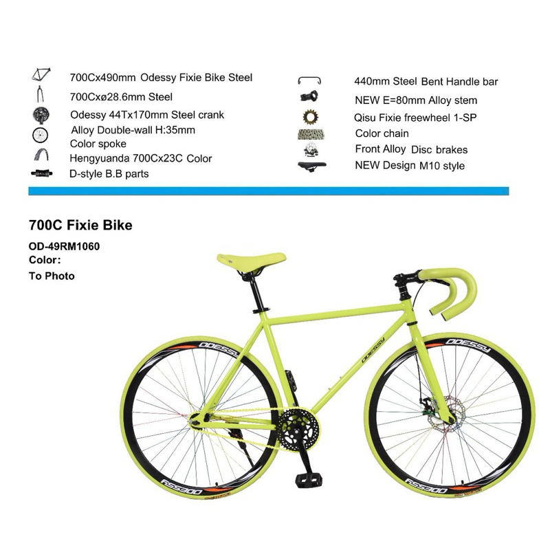 SEPEDA FIXIE ODESSY RM 1060 REM DOLTRAP STANG BALAP 700cc DILENGKAPI CAKRAM DEPAN