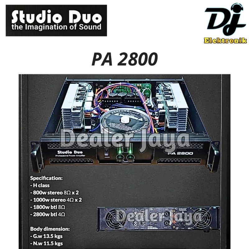 Power Amplifier Studio Duo PA 2800 / PA2800 - 2 channel (StudioDuo)
