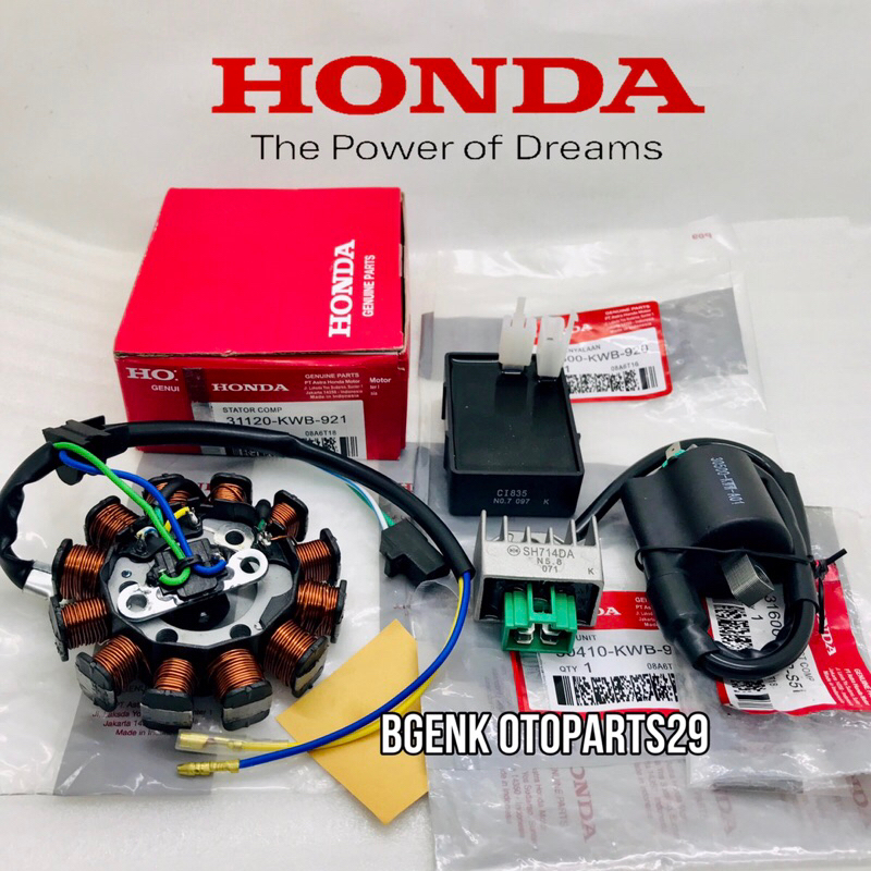 PAKET 4 ITEM(spul+CDI+coil+kiprok)HONDA REVO ABSOLUTE 110 REVO FIT KARBU BLADE 110 OLD KWB ORI