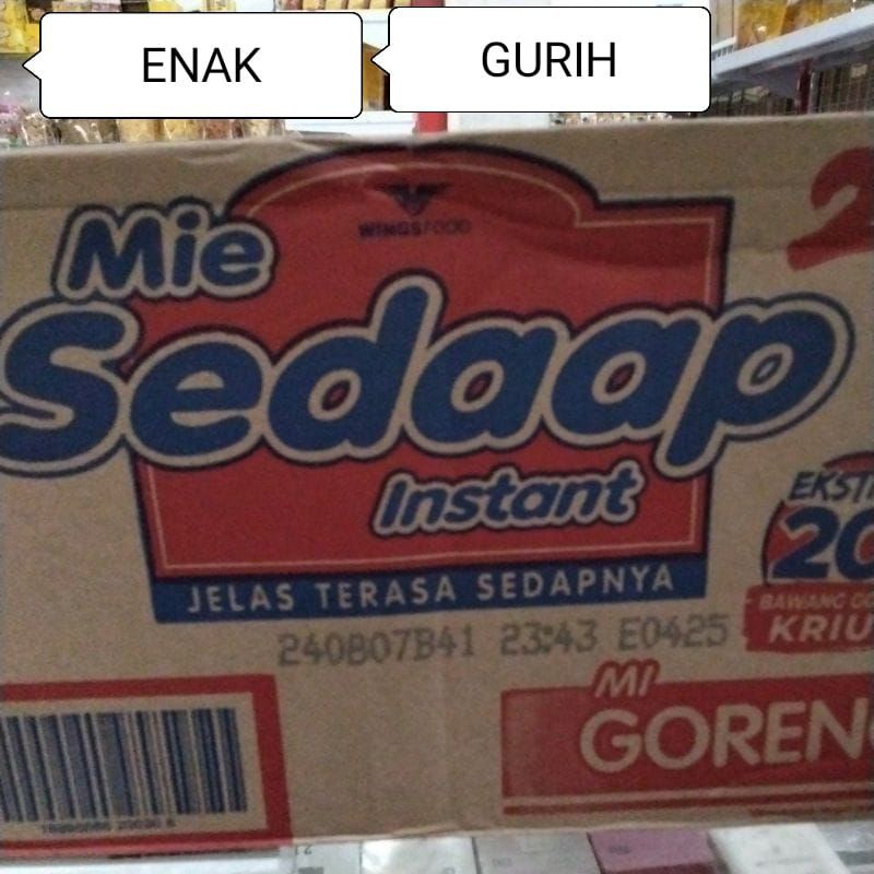 

mie sedap goreng 1 dus