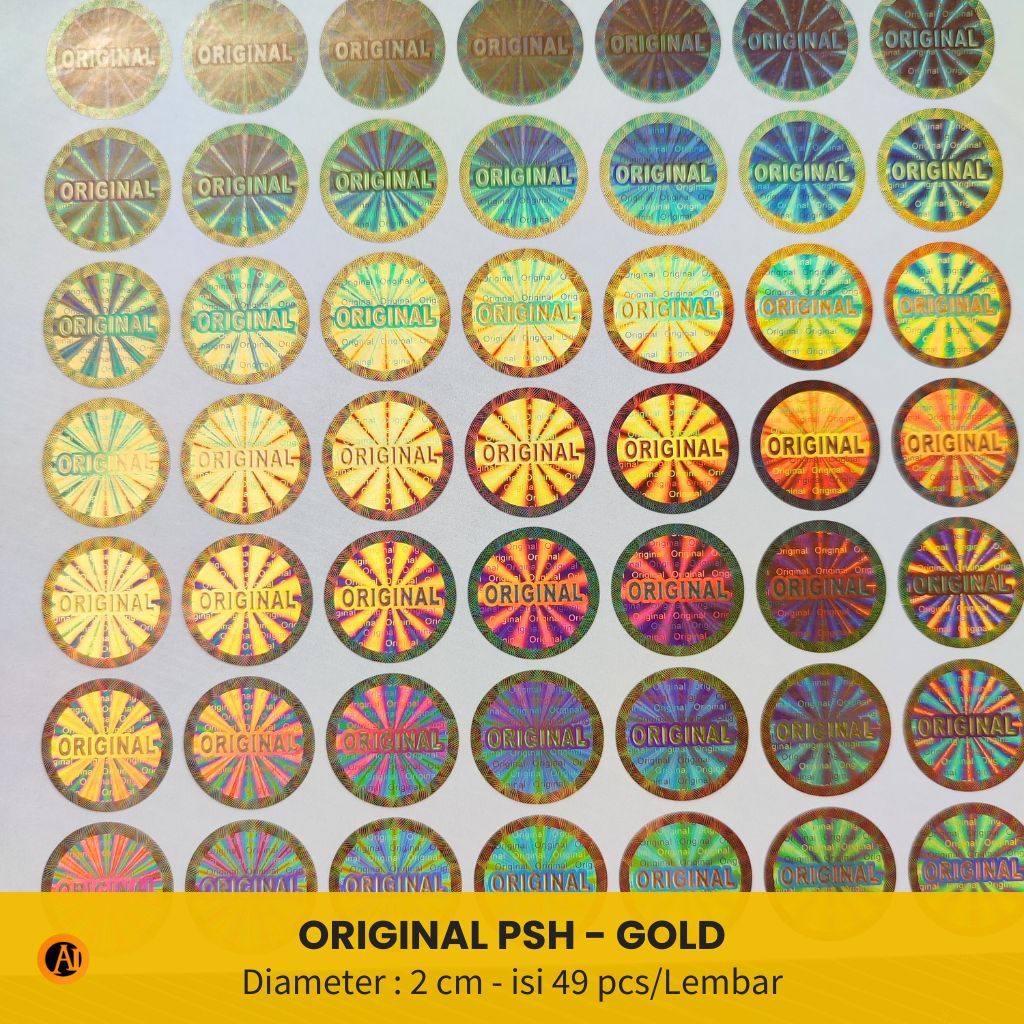 

Stiker Hologram Original PSH diameter 2 cm - Gold Silver Sarang Tawon