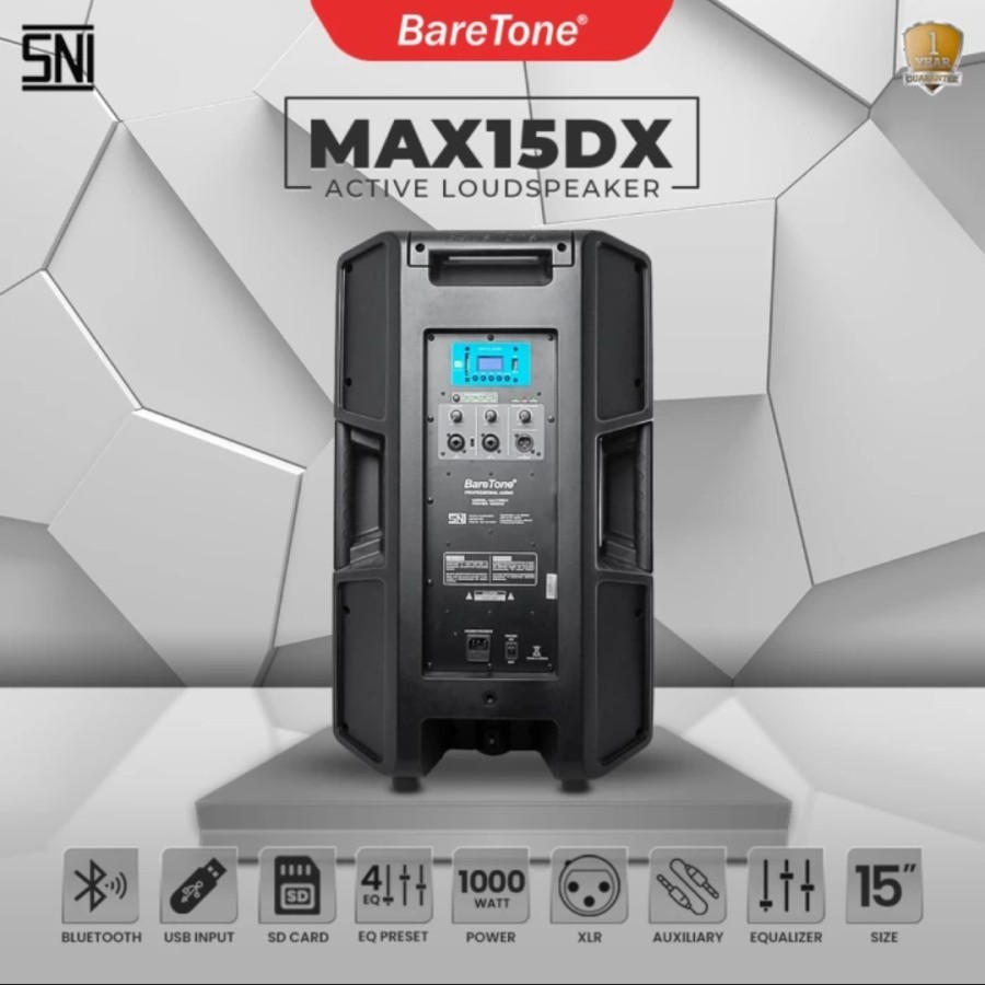 (JUAL 2 BUAH) Speaker Aktif 15 Inch BARETONE MAX15DX / MAX 15DX / MAX15 DX – ORIGINAL