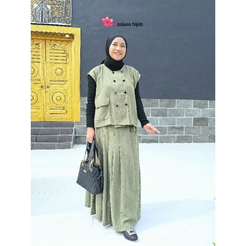 SHEEREN SETELAN OUTER ROK ONE SET KATUN LINEN RAMI